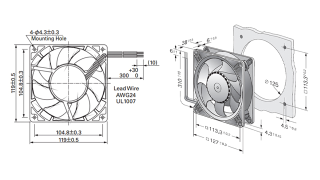 卡固轴流风扇接线